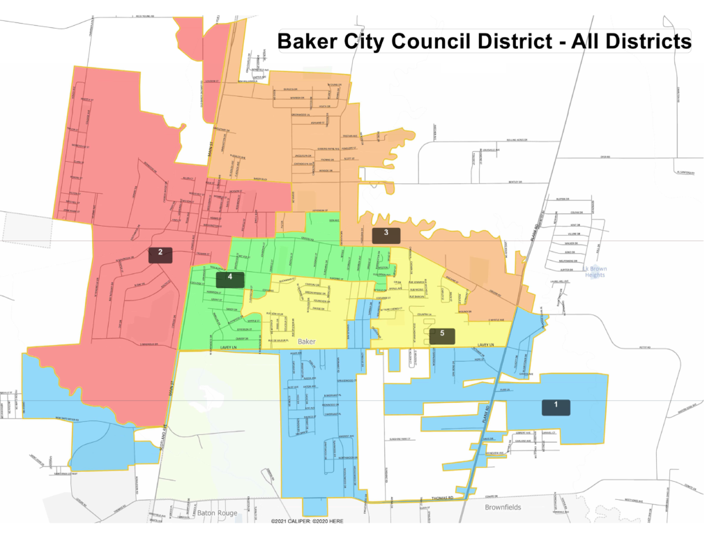 Baker City Council Districts - All Districts Map