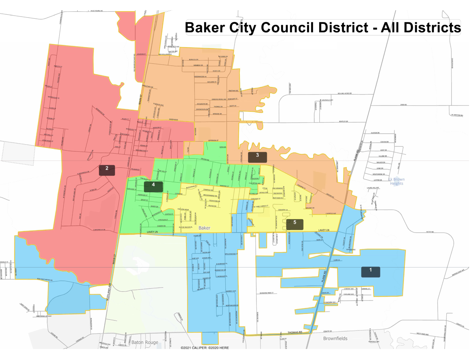 Council District Map City of Baker